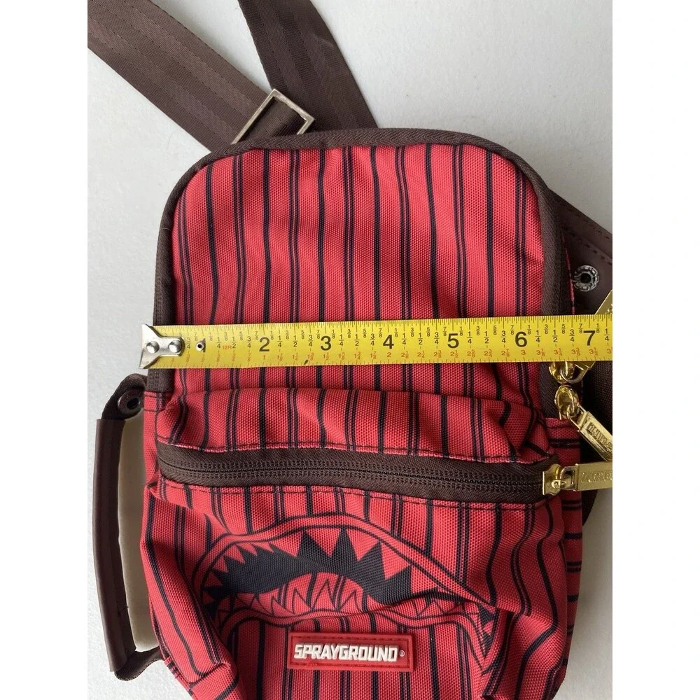 Sprayground Red Pinstripe Shark Teeth Crossbody Bag Shoulder Strap 910B1806NSZ